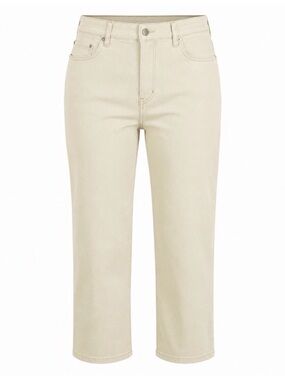NWT Encore by Idina Menzel Petite High Waisted Crop Jeans Cream Size 12P